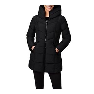 Bernardo Women's Black Quilted Puffer Jacket Size S EcoPlume Insulated